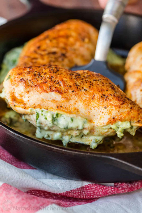 Cheesy Spinach Stuffed Chicken Breasts