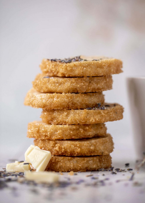 White Chocolate Lavender Slice And Bake Shortbread