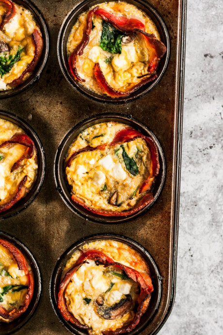 Mushroom Spinach Bacon Egg Cups (low carb!)