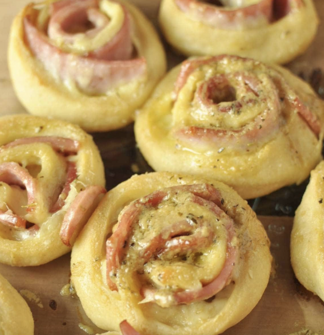 Keto Ham And Cheese Roll-Ups With Dijon Butter Glaze