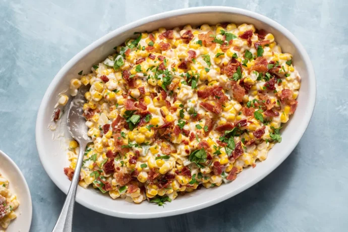 Skillet Corn With Bacon and Sour Cream