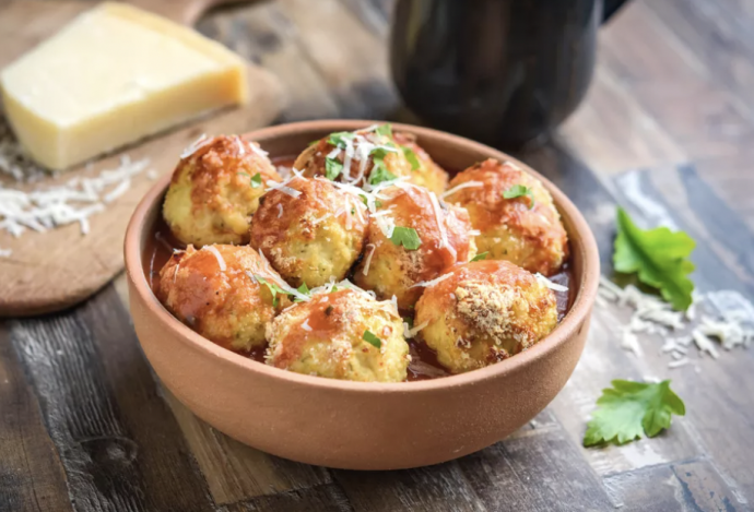 Turkey Meatballs Baked With Parmesan Cheese