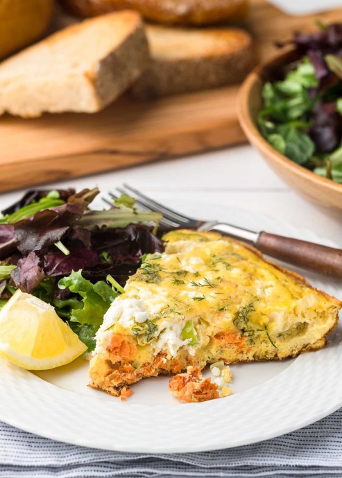 Smoked Salmon Frittata with Goat Cheese and Leeks Smoked Salmon Frittata with Goat Cheese and Leeks