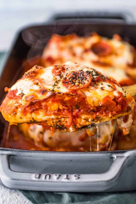 Pepperoni Pizza Stuffed Chicken Breast