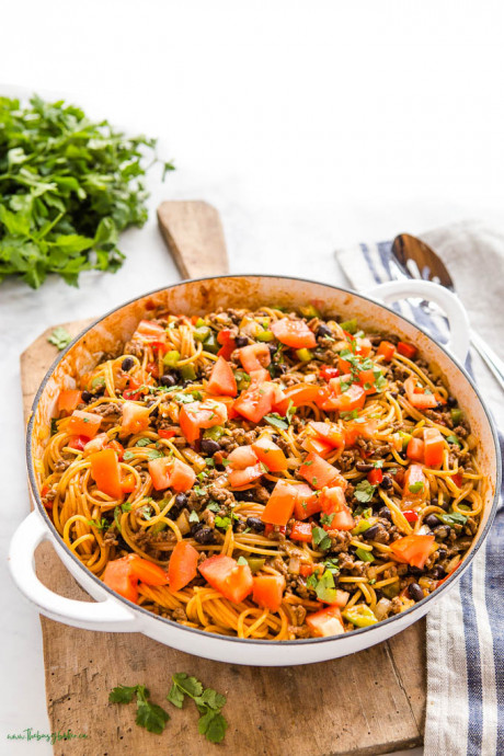 One Pot Taco Spaghetti