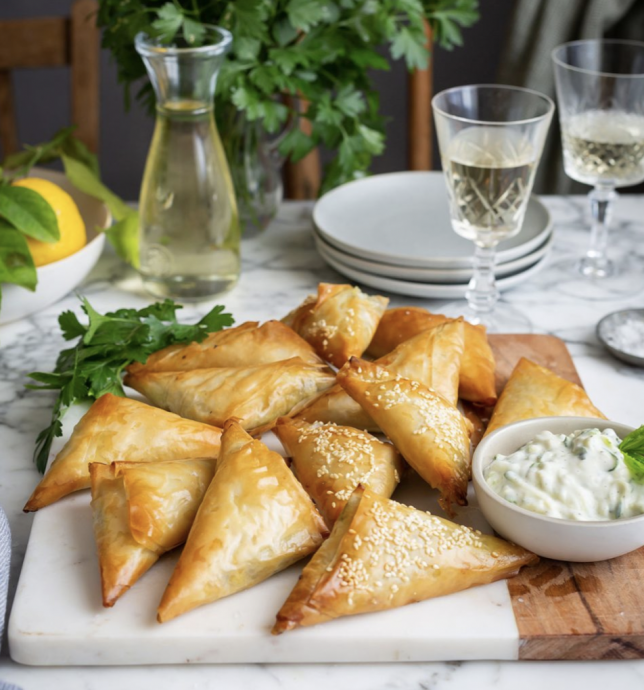 Air fryer zucchini & cheese phyllo pies