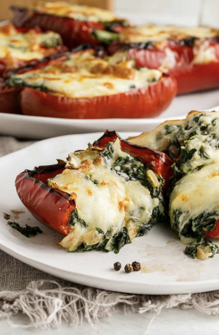 Cheesy Spinach Stuffed Peppers