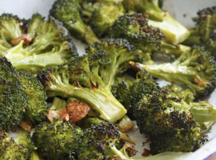 Roasted Broccoli with Smashed Garlic