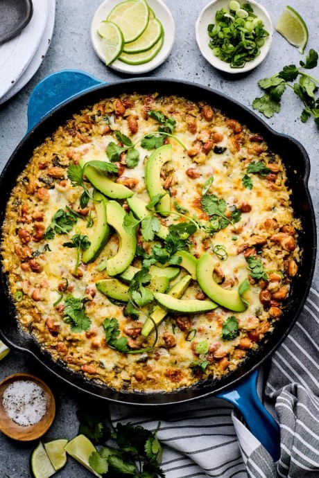 Cheesy Rice and Bean Skillet