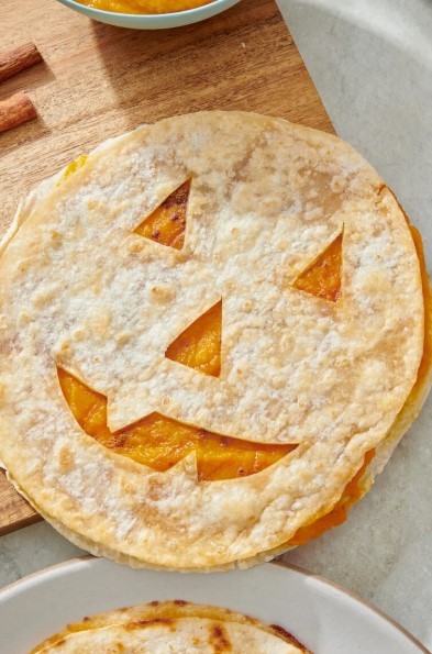 Easy Jack-o’-Lantern Quesadillas