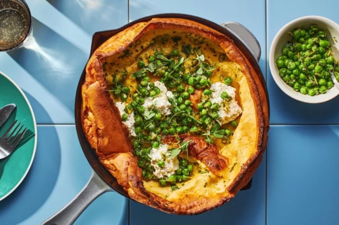 Savory Dutch Baby With Boursin and Peas