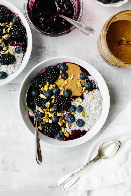 Peanut Butter and Jelly Chia Pudding