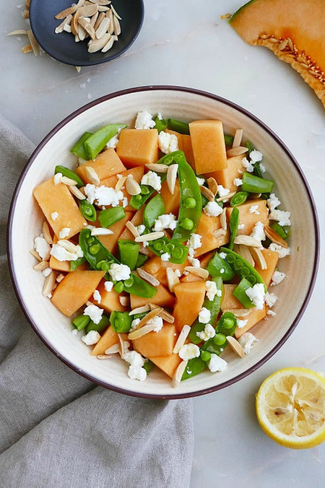 Fresh Melon and Sugar Snap Pea Salad