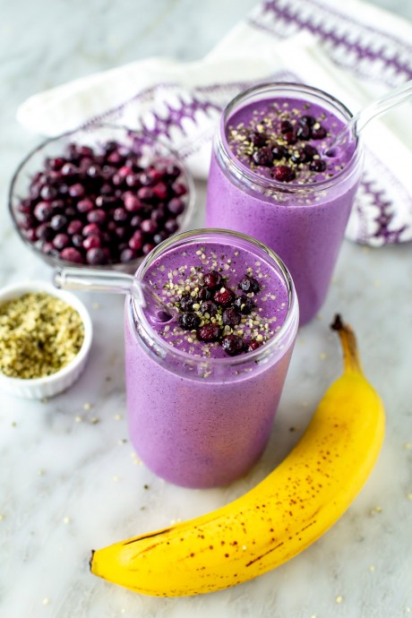 High Protein Blueberry Banana Smoothie