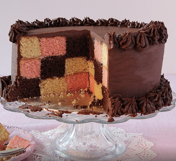 Chocolate chequered cake