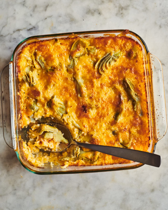 Trader Joe’s Cheesy Artichoke Rice Bake