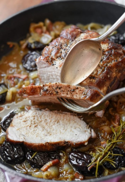 Braised Pork Loin with Prunes (Porc aux pruneaux)