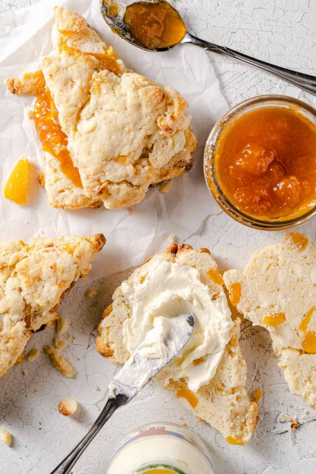 Mango and White Chocolate Scones