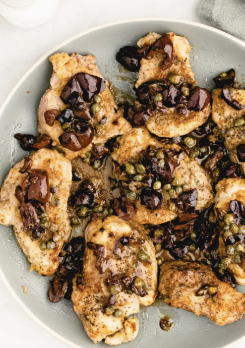 Pork Medallions with Olive Caper Sauce