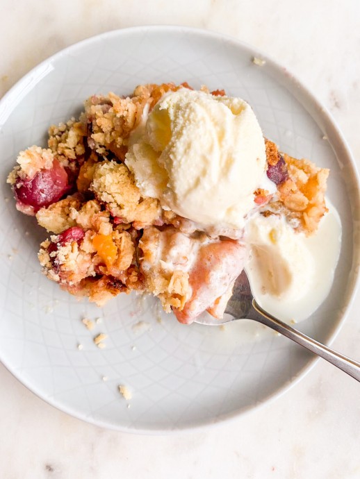 Peach Cherry Crumble