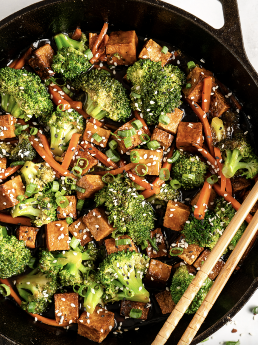 Tofu and Veggie Stir Fry in Sweet Ginger Sauce