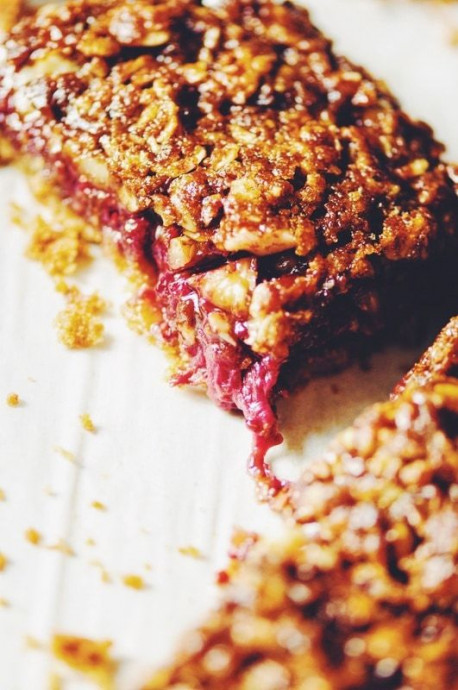 Double Berry Chia Jam Crumble Bars (Gluten-Free)