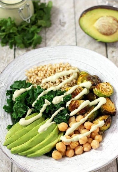 Green Power Bowl with Creamy Cilantro Lime Sauce