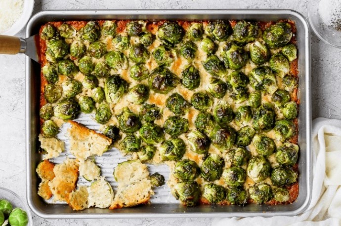 Parmesan Crusted Brussels Sprouts