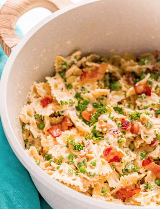 Farfalle with Creamy Bacon Sauce