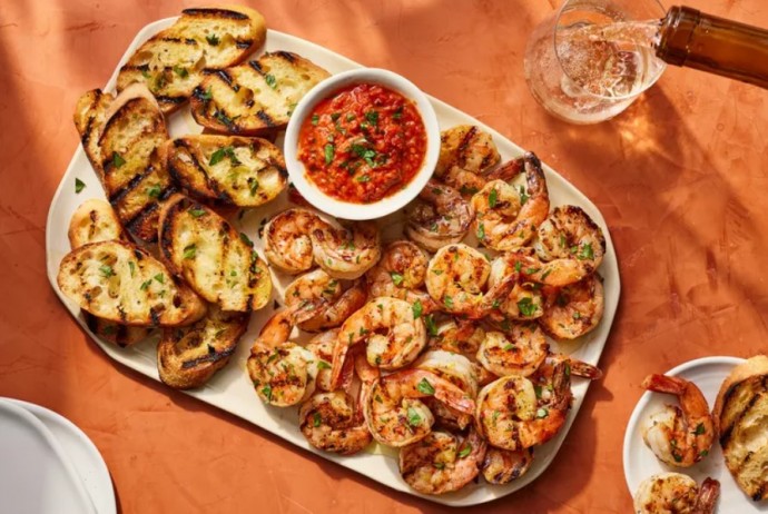 Grilled Shrimp Cocktail with Fresh Tomato Cocktail Sauce