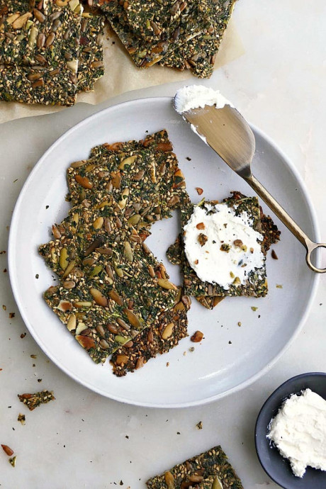 Healthy Homemade Seed and Kale Crackers