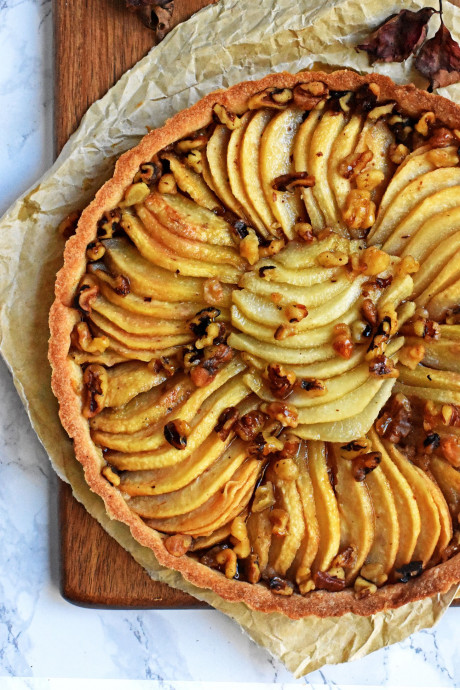 Pear Walnut Honey Tart