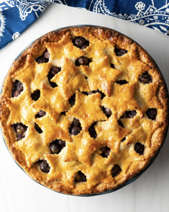 Fresh Blueberry Pie with Almond Pie Crust