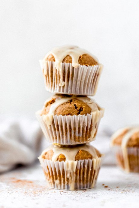 Chai-Spiced Butternut Squash Muffins with Salted Honey Glaze
