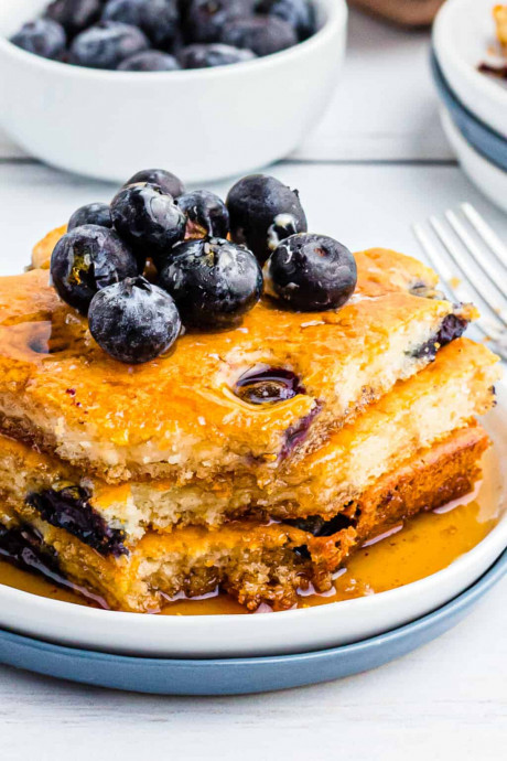 Blueberry Sheet Pan Pancakes