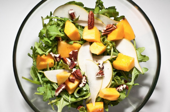 Papaya Pear Arugula Salad Recipe