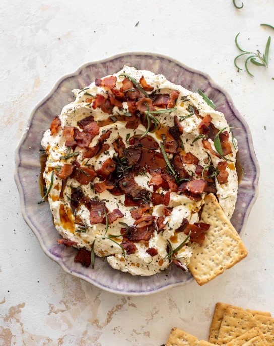 Whipped Brie with Rosemary Maple Bacon