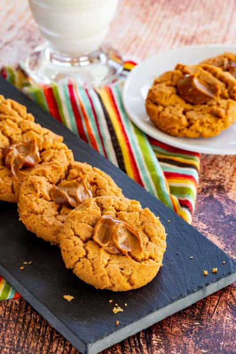 Dulce de Leche Peanut Butter Thumbprint Cookies