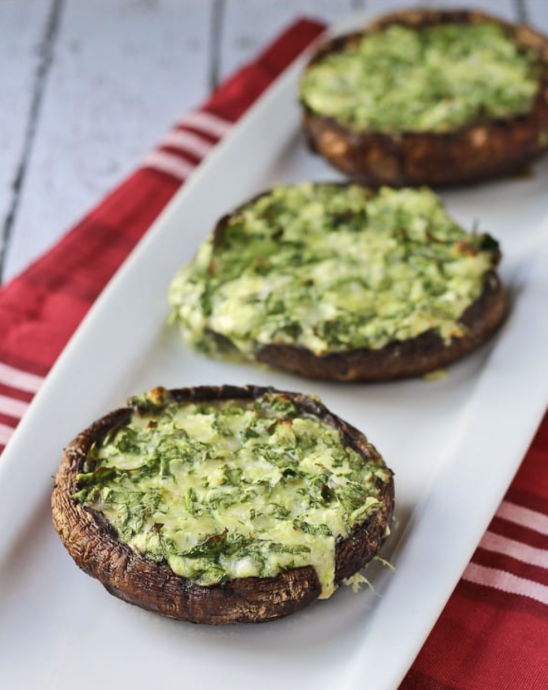 Grilled Portobella Mushrooms With Spinach And Cheese