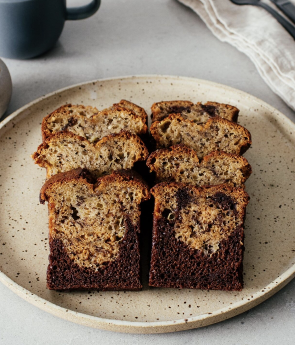 Small Batch Black Bottom Banana Bread