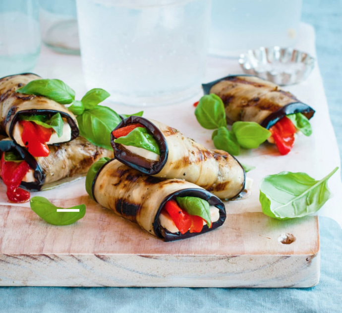 Italian Kitchen: Eggplant, Mozzarella, and Dried Tomato Rolls