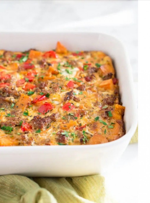 Sweet Potato Sausage And Egg Breakfast Casserole (Paleo)