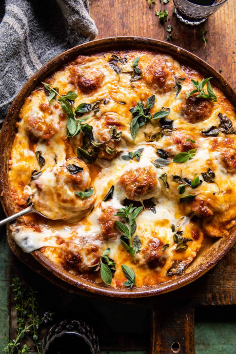 Simple Baked Cheesy Italian Chicken Meatballs