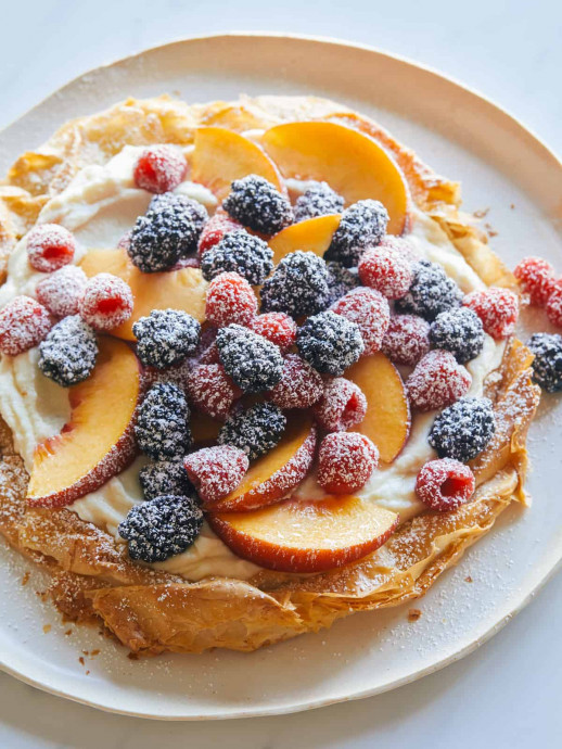 Summer Fruit And Honey Whipped Ricotta Crostata