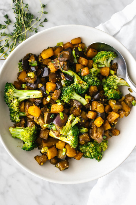 Butternut Squash And Eggplant Stir Fry