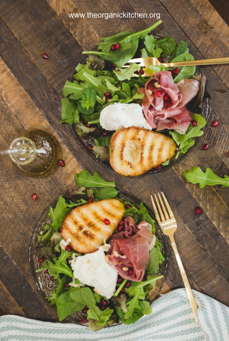 Grilled Pear and Prosciutto Salad with Burrata