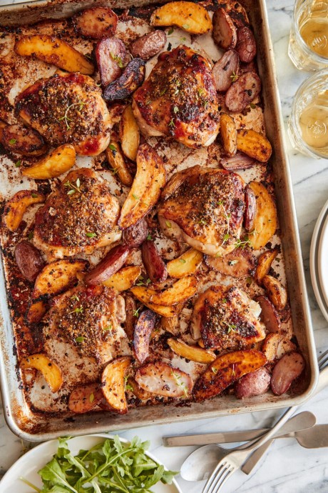 Sheet Pan Honey Mustard Chicken and Potatoes