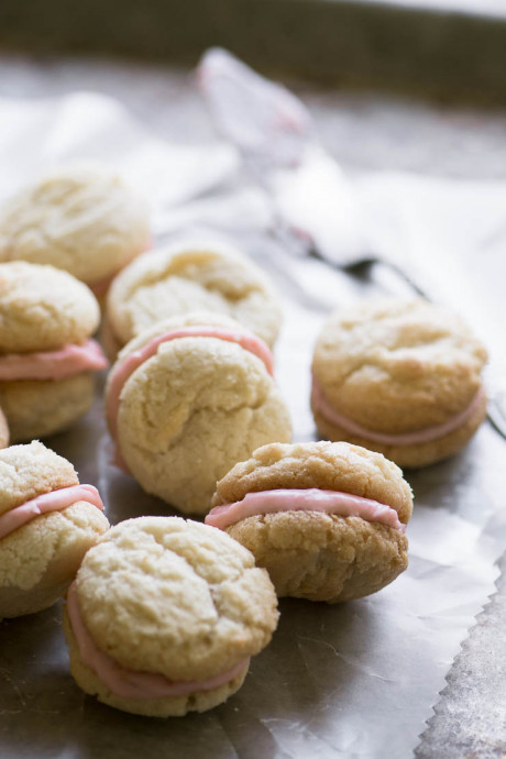 Roasted Rhubarb Lady’s Kiss Cookies