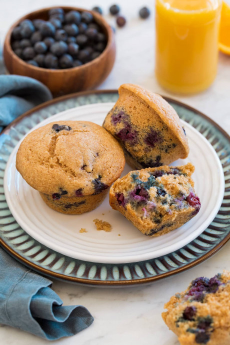 Healthier Blueberry Muffins