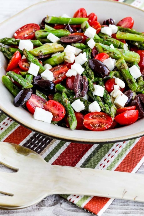 Asparagus Salad with Tomatoes, Olives, and Feta